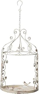 Vintage Hanging Birdcage Planter, Distressed Iron Metal Flower Pot Holde...