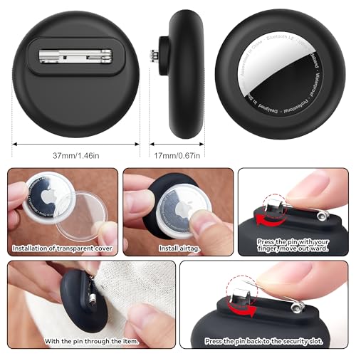 4er-Pack für Apple Airtag Kinder,wasserdichte airtag versteck Kinder,Silikon AirTags Hülle mit Sicherheitsnadeln,für Tasche,Gepäck,Kleidung