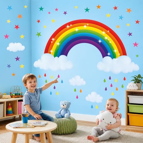 DECOWALL Rainbow Stickers para Niños 2 Hojas miniatura 3