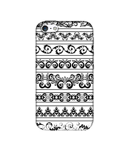 Image of Amazon Brand - Solimo Designer Black Multi Patterns 3D Printed Hard Back Case Mobile Cover for Apple iPhone 5 / 5S