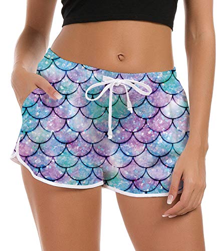 Goodstoworld Mermaid Shorts For Womens Swim Trunk Board Shorts Funny Teen Girl Outdoor Surfing Swimsuit Bottom Running Bikini Beach Shorts Party Pant #TOP21