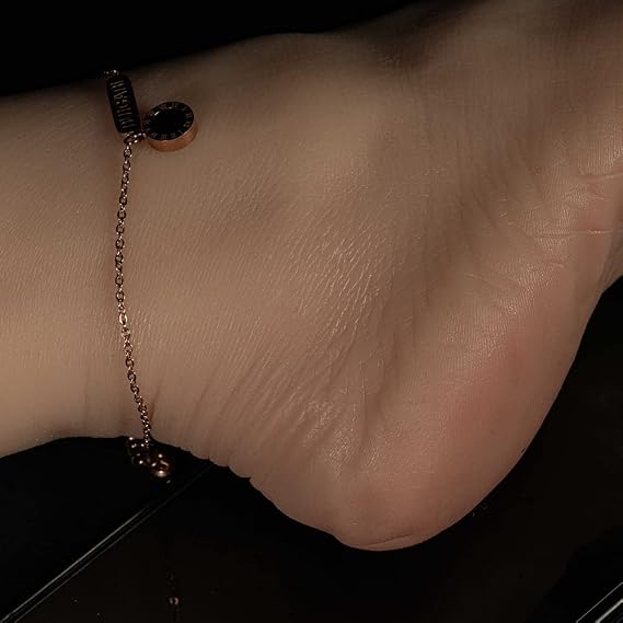 Zishine Silicone Female Foot Model,Silicone Feet Mannequin Built-in Bone, Wrinkles on Soles, All Joint Bone Fixation As You Need, Realistic Life-Size 1:1 Ballet Style(Pair)