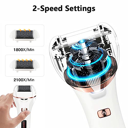Electric Foot Callus Remover And Shaver Kit, 4 In 1 Rechargeable Foot File Pedicure Set Tools With Electric Razor, Battery Display For Remove Cracked Heels Calluses And Dead Skin #TOP3