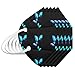 Produktbild NIMIZIA 10/50/100 Stück Erwachsene Mundschutz 5 Lagige Schutz_Maske mit Bunt Schmetterling Motiv,Schwarz 5 Lagige Mund und Nasenschutz Staubdicht Mund-Nasen Bedeckung Atmungsaktiv für Damen Herren