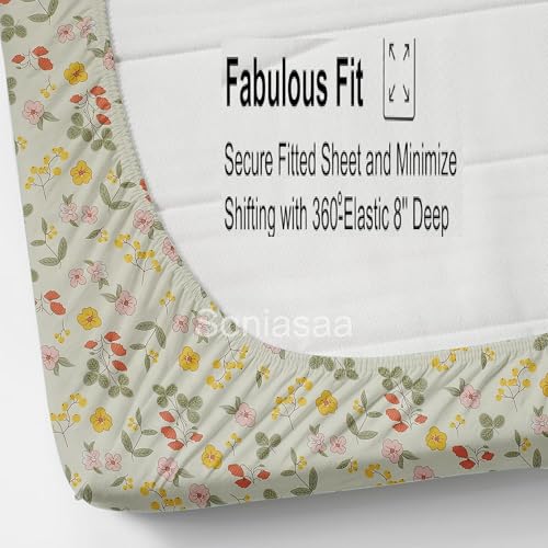 Image of 202 TC Cotton Feel All Around Elastic Fitted Bedsheet, Elastic Fitted Bedsheet King Size Bedsheet for Double Bed with 2 Pillow Covers, Size - 72 x 78 x 8 Inch Color Pista