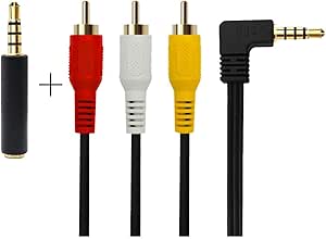 RCAステレオオーディオビデオオスAUXケーブルへの3.5 mmから3 RCAオスプラグへの3.5 mm RCA AVカムコーダービデオケーブル (3.5肘1.5m)