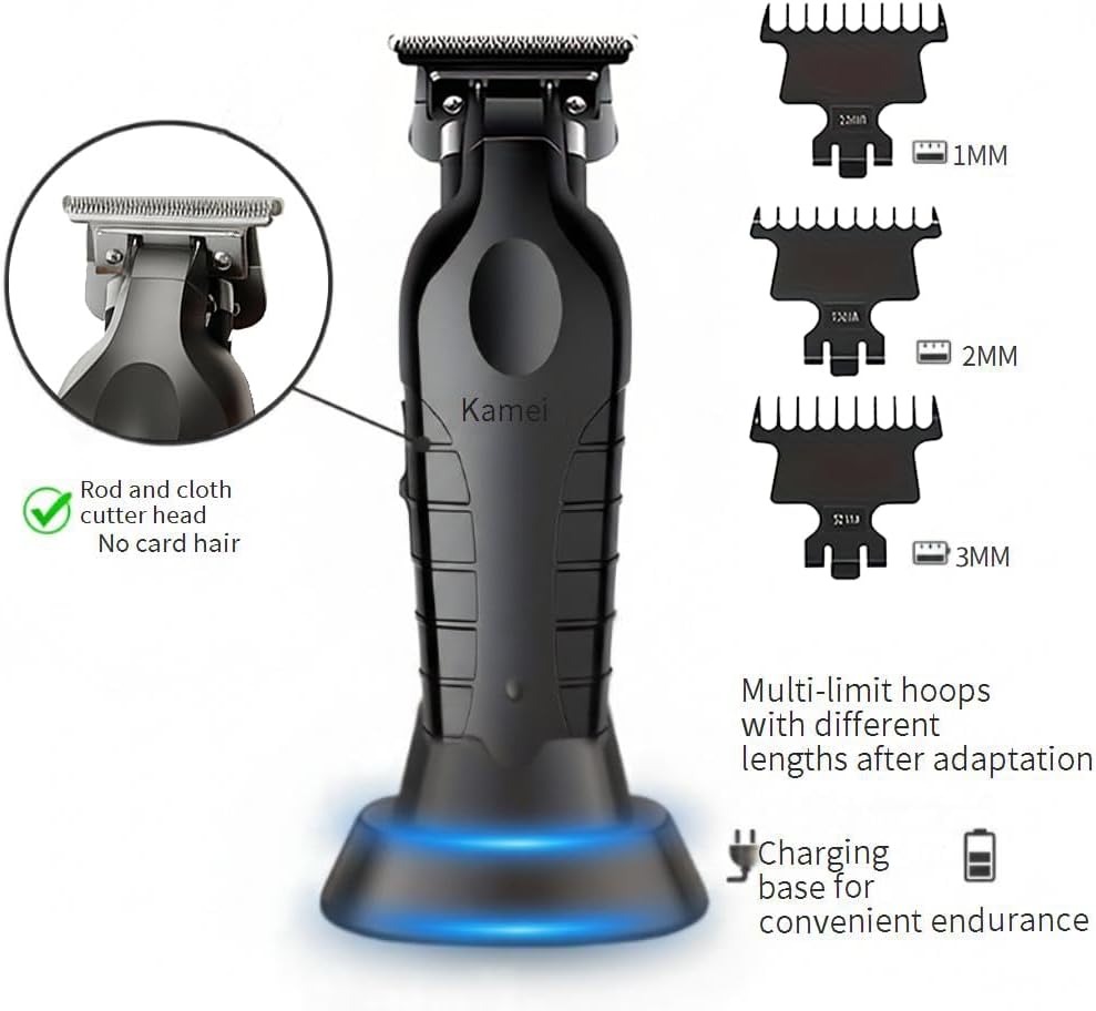 KEMEI Professional Hair Clippers for Men, Cordless Barber Clippers, Beard Trimmer and Electric Shaver Set with Replacement Heads, KM-2299, KM-2296, KM-1102