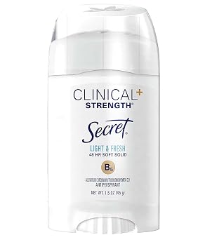 Secret Clinical Strength Anti-Perspirant Deodorant Soft Solid, Light & Fresh Scent 1.60 oz (Pack of 3)
