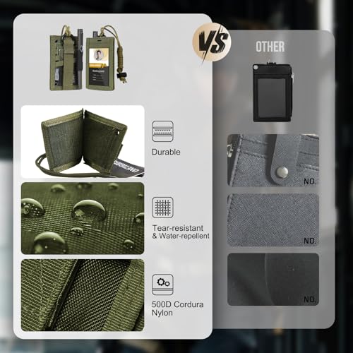 Image of OneTigris Tactical ID Card Badge Holder with Lanyard & Detachable Hook Loop