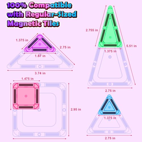 Coodoo Mini Magnetic Tiles Set with Iron Box, Travel Essentials Portable Magnet Building Blocks, Montessori Educational Sensory Toys for Toddlers 3+ Boys Girls Birthday Gift Classroom Must Haves — view 4