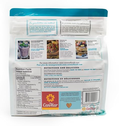 CanMar Ground Milled Golden Roasted Organic Flaxseed, 42 oz – Vegan, Non-GMO, Gluten Free – Flaxseed Meal with Omega-3, Fiber – Ground Organic Linseed Powder (42 oz) - Thumbnail 2