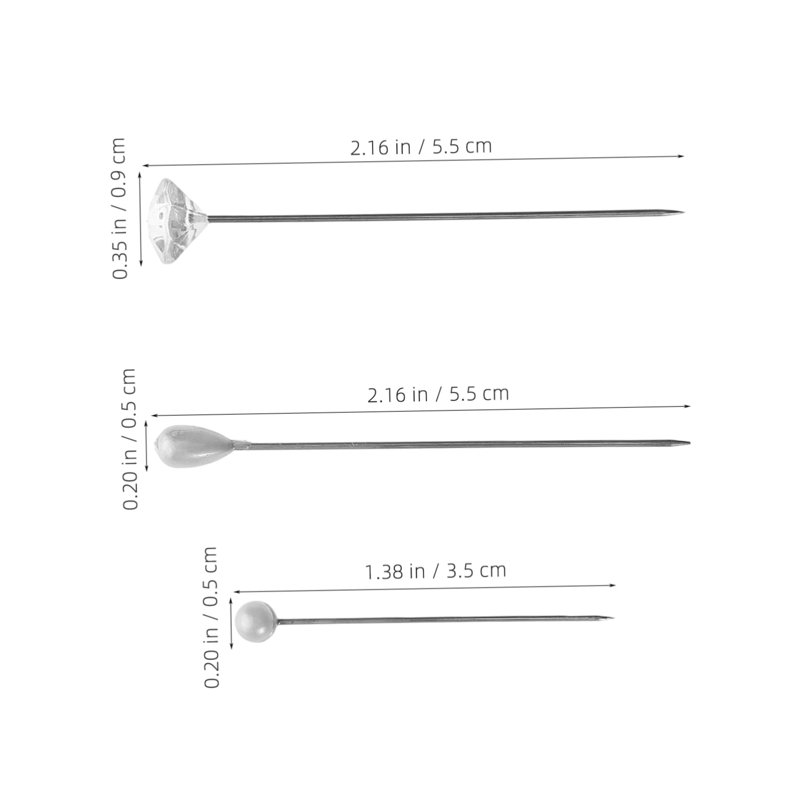 Housoutil 300pcs Positioning Pins for Sewing Quilting Hand Polished Head Pins Smooth Fabric Penetration Craft Supplies Easy Grip Suitable for Dressmaking and Upholstery