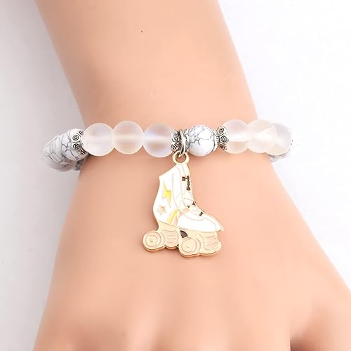 Miniatura 7 de FUSTMW Regalos de patinadora sobre ruedas collar de patinaje con colgante de patinaje regalos para amantes del patinaje regalos de joyería