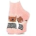 Warm Comfy Fluffy Fuzzy Slipper Crew Socks Women 5-Pair Cute Animals Panda Bear Monkey (Animal)