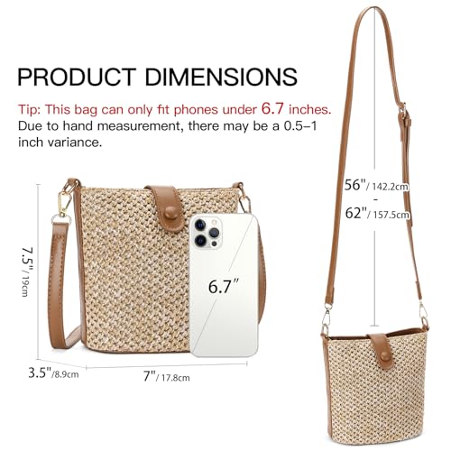Image of RNIEGA Small Straw Crossbody Bag for Women Woven Summer Shoulder Phone Purse Beach Handbag for Vacation