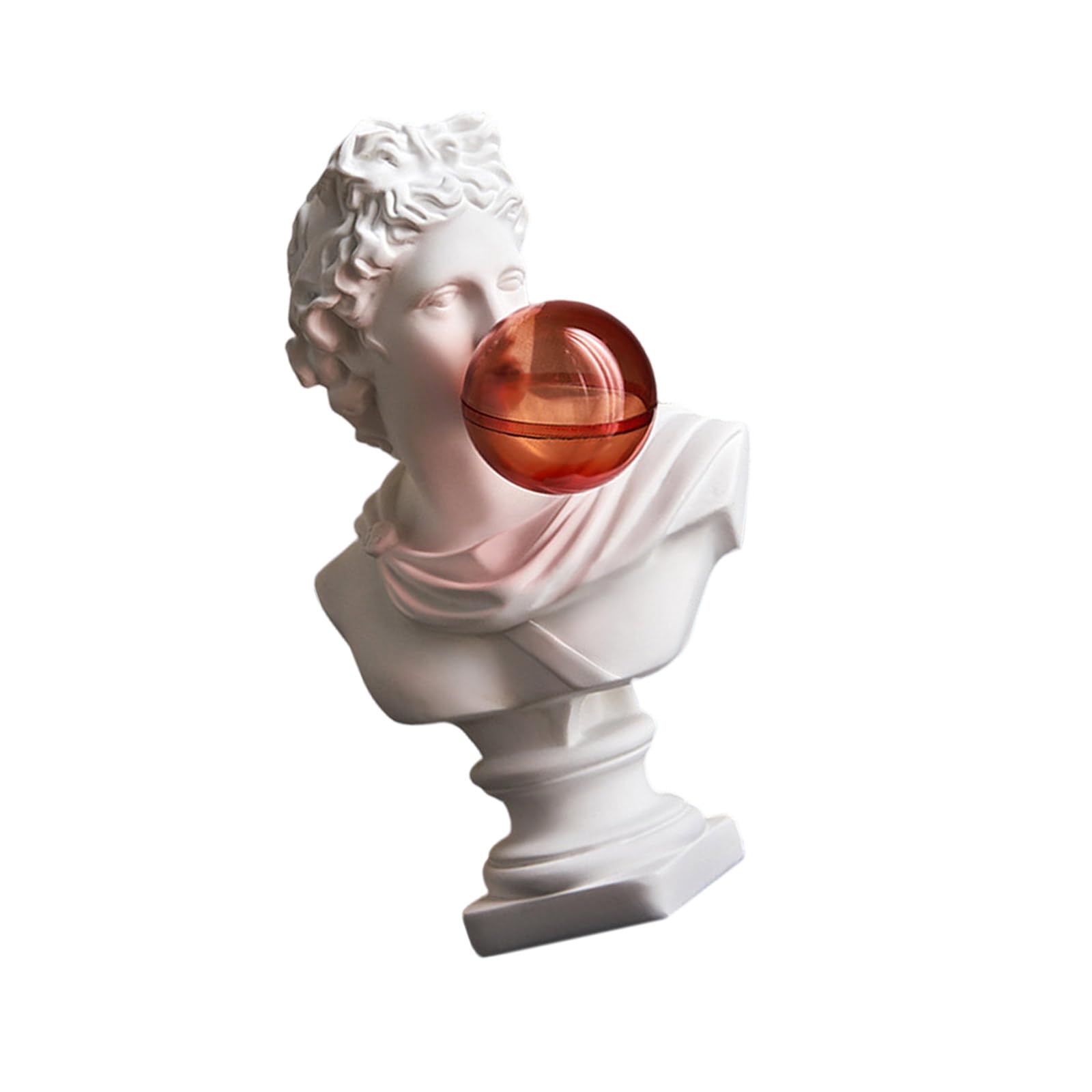 TFAOYS Unique Resins Blowing Bubble Greek Figurine Classical Greek Bust Sculpture for Adding Fun to Desk and Living Space Resins Statue Ornament