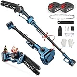 GEVEELIFE 2-in-1 Electric Pole Saw, Cordless Pole Saw & 6 Inch Brushless Mini Chainsaw with 2x 4.0Ah Battery, Pole Saws for Tree Trimming, 15-Foot Reach Extension Pole for Tree Branches Wood Cutting