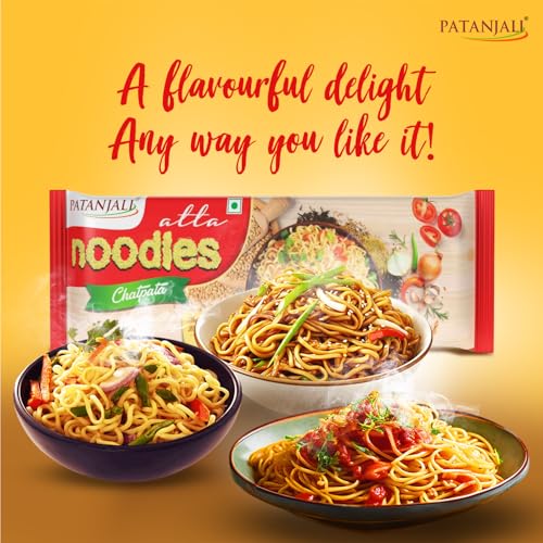 Image of Patanjali Atta Noodles,240 Gm /280 Gm Chatpata Flavor,Family Pack,Whole Wheat Vegetarian Instant Noodles(weight may vary)