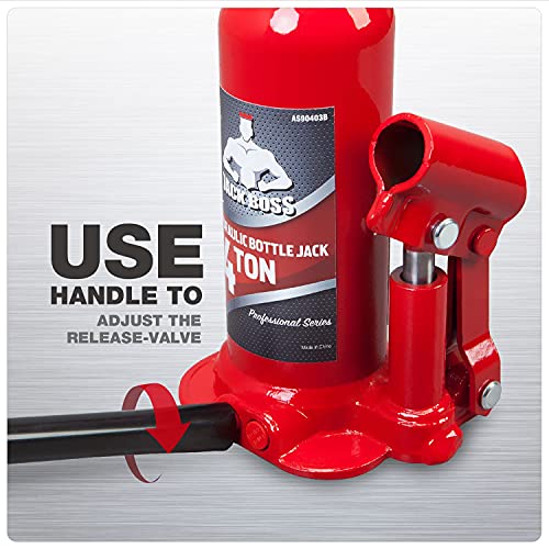 Jack Boss Hydraulic Bottle Jack Durable Welded Portable 4 Ton (8,800 Lbs) Car Lifts Steel Jack With Pump Handle #TOP5