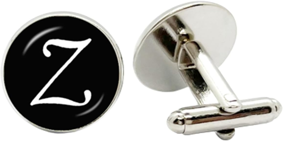 PhunkZSilver Color Letter Cuff Button for Male Gentleman Shirt Wedding Cuff Links