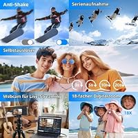 4K 64MP Digitalkamera mit Beauty Licht & Schönheitsmodus Autofokus Kamera Fotokamera Kompakte Vlogging Kamera 3 Zoll 180° Flip Bildschirm 18X Digitalzoom 20 Filter 32G Karte für Kinder Jugendliche – Ansicht 6