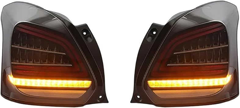 1 Pair Car LED Tail Light Modified Rear Lamp Assembly For Suzuki Swift 2017 2018 2019 2020-2022 DRL Brake Signal Reverse(Smoky black)
