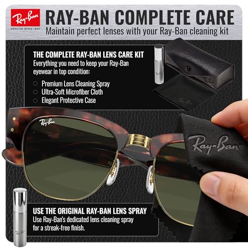 Image of Ray-Ban RB0316S MEGA CLUBMASTER Square Shaped Sunglasses for Men & Women with Official RAYBAN Eyewear Kit