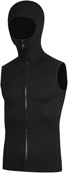 3mm Wetsuit Hooded Top Sleeveless Swimwear Surfing Canoe Water Sports L