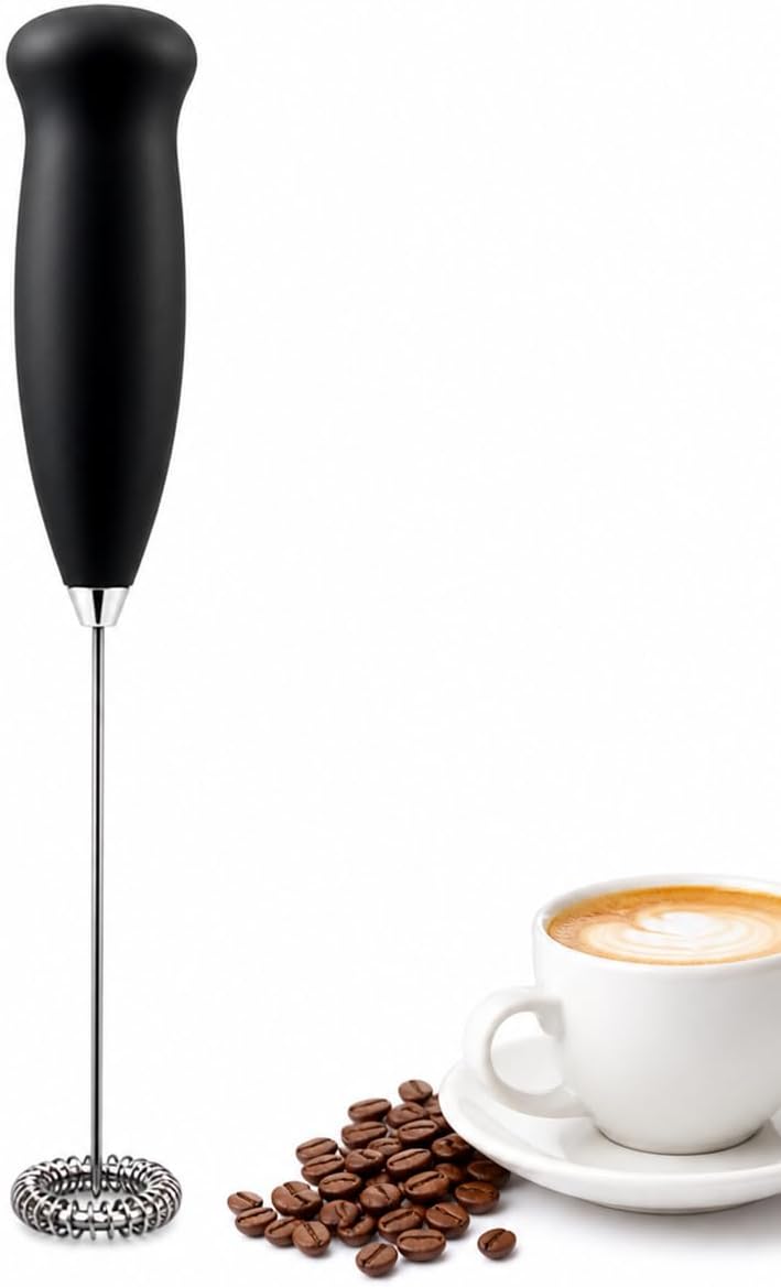 Mixer Elétrico Portátil a Pilha AA em Aço Inox – Espumador de Leite, Café e Whey | Mini Batedor Compacto para Bebidas