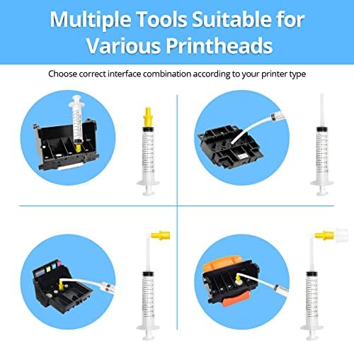 Jetingo Printhead Cleaning Kit for HP Epson Canon Inkjet Printers Printhead Cleaner Kit for Cleaning Print Heads of HP 8610 5520 5540 Epson WF2630 WF2750 WF2835, Printer Head Cleaning Solution 100ML