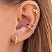 Cute Bee Ear Cuff Wrap Earrings S925 Sterling Silver for Women Minimalist No Piercing Fake Helix Cartilage Cuffs Earring Huggie Hoops Studs Fashion Jewelry Sensitive Ears (Gold)