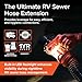 Camco Rhino RV Sewer Hose Extender PRO – 5″ Sewer Hose Extension — Torque-Grip Handle with Built-in LED Flashlight — The Easiest Way to Connect Your RV Sewer Hose (39570)