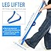 Gjinxi 1pc 45 Inch Leg Lifter Strap Rigid with Multi Loops for After Hip Replacement Knee Surgery Recovery, Long Leg Lifter Strap for Adult & Elderly Aids for Getting in and Out of Bed - Blue