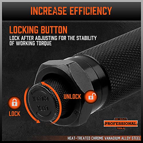 Horusdy 1/2-Inch Drive Click Torque Wrench, 10~150 Ft-Lb | 13.6~203.5 Nm, Quick Release Ratchets. #TOP5