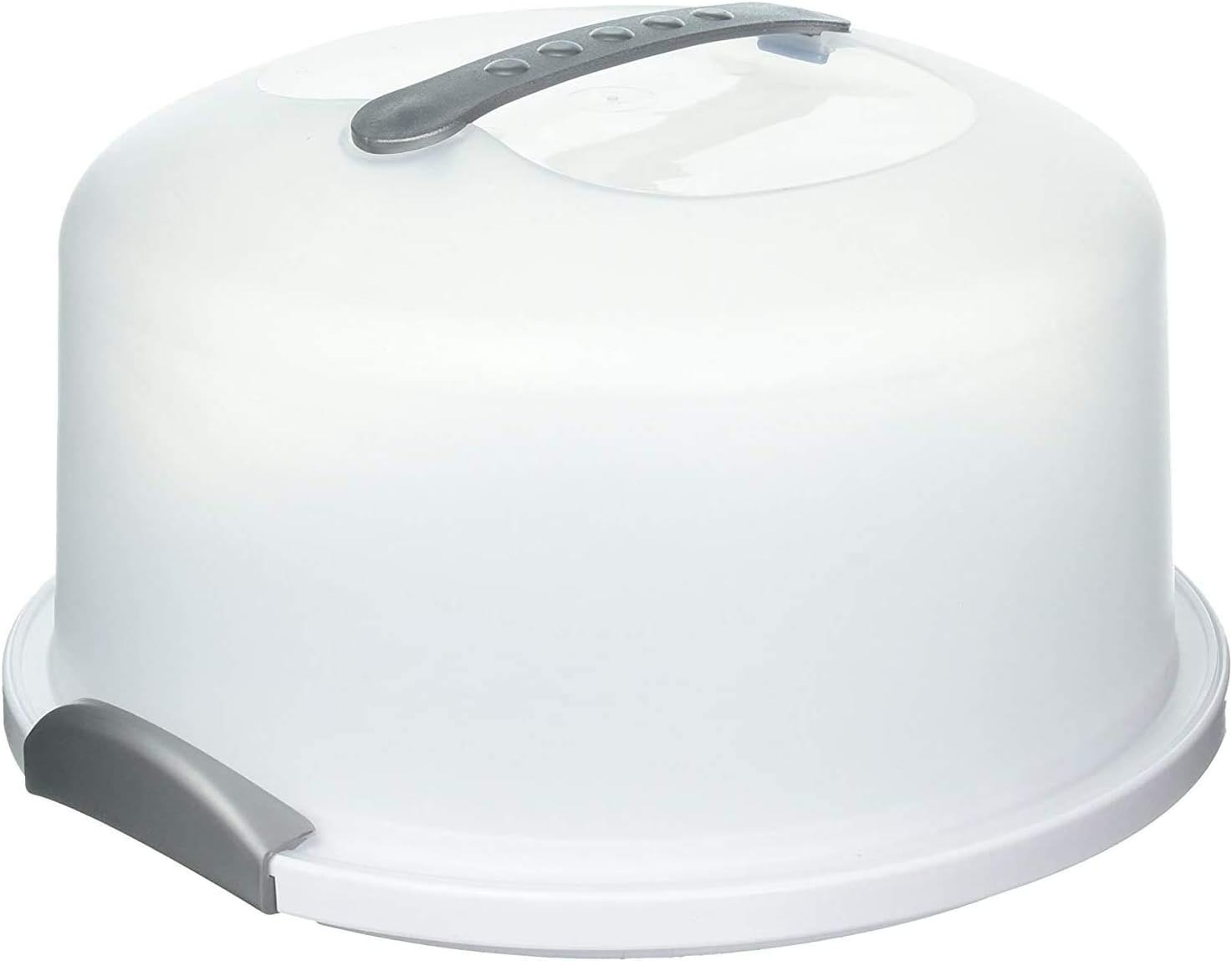 Round Cake Carrier Cover with Dome - Cake Stand with Lid - Dessert Serving Platter with Handle and Latch - Cupcake Holder Pies Display with Base -1 pack