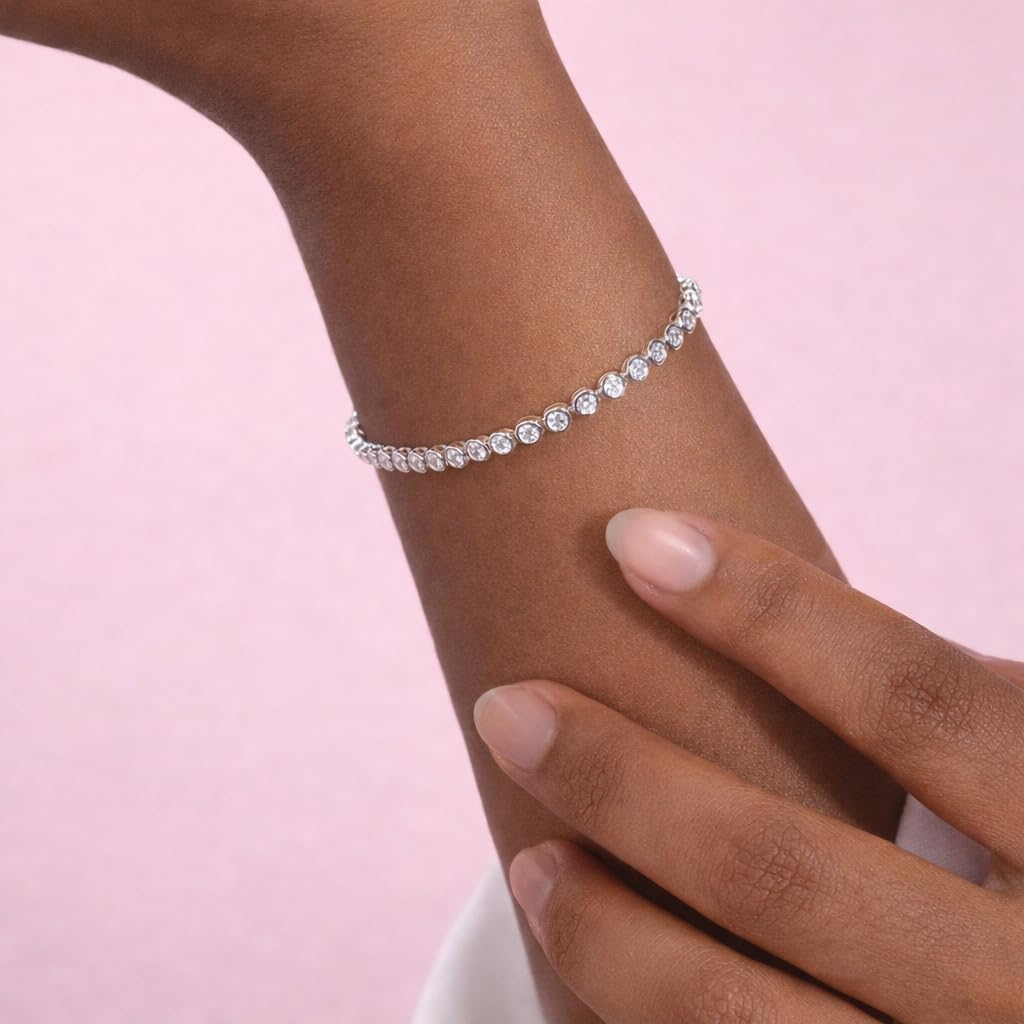 Bracciale Tennis 19 CM Modello CIPOLLINA Argento 925% E ZIRCONI 2 MM