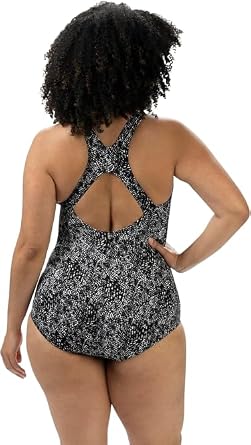 Dolfin Aquashape Women's One Piece Swimsuit - Print Conservative Cut Athletic Lap Suit (Breeze, 8)