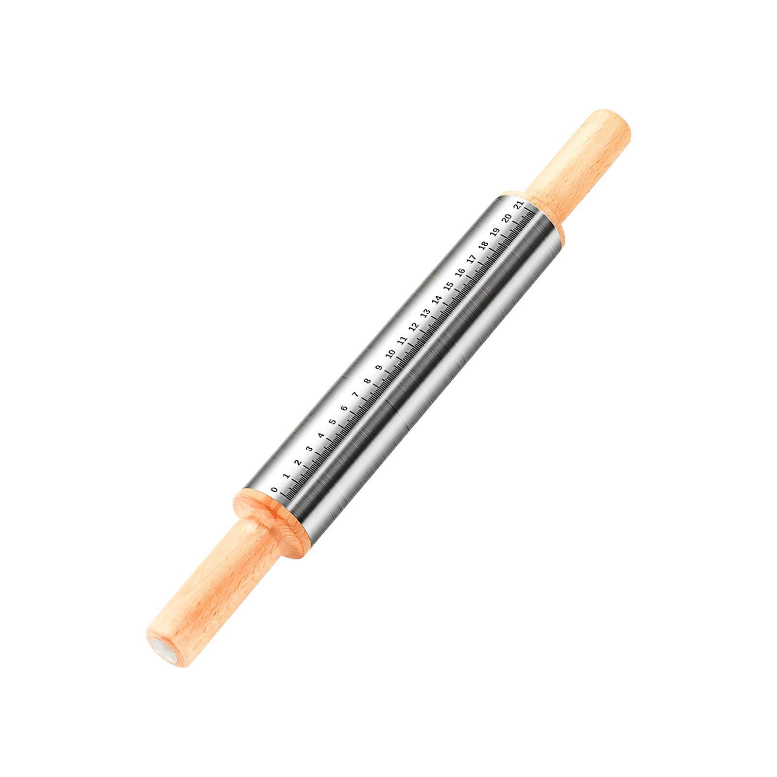 TFAOYS Premium 304 Stainless Steel Rolling Pin with Ergonomic Handle for All Your Baking Needs Pizza Dough Roller