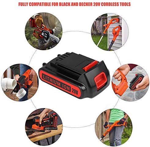 Geelink 18V/20V MAX 3.0Ah Lithium Ion Battery Replacement for Black and Decker LBXR20 BL1518-XJ LB20 LST201 LBX20 LSW20 Black&Decker Cordless Tool Batteries Pack