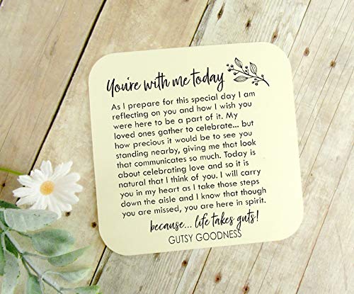 Bouquet Charm On Your Wedding Day Remembrance Of Mom Dad For Daughter White Silvertone Bridal Memorial Custom Photo Frame