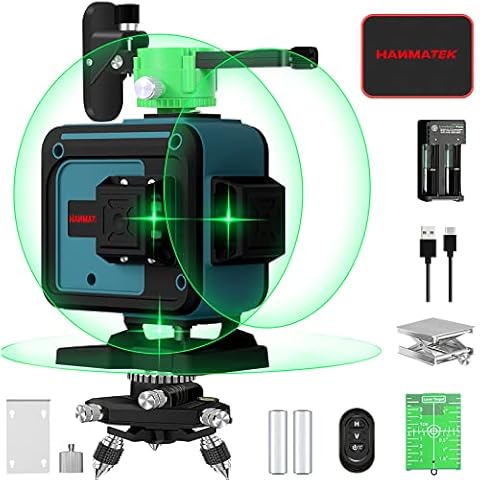 HANMATEK 3D Green Laser Level with Remote Control Cover