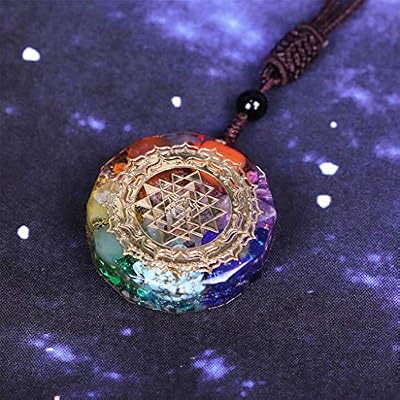 Orgonite Pendant Sri Yantra Necklace Sacred Geometry Chakra Energy Necklace Meditation Jewelry