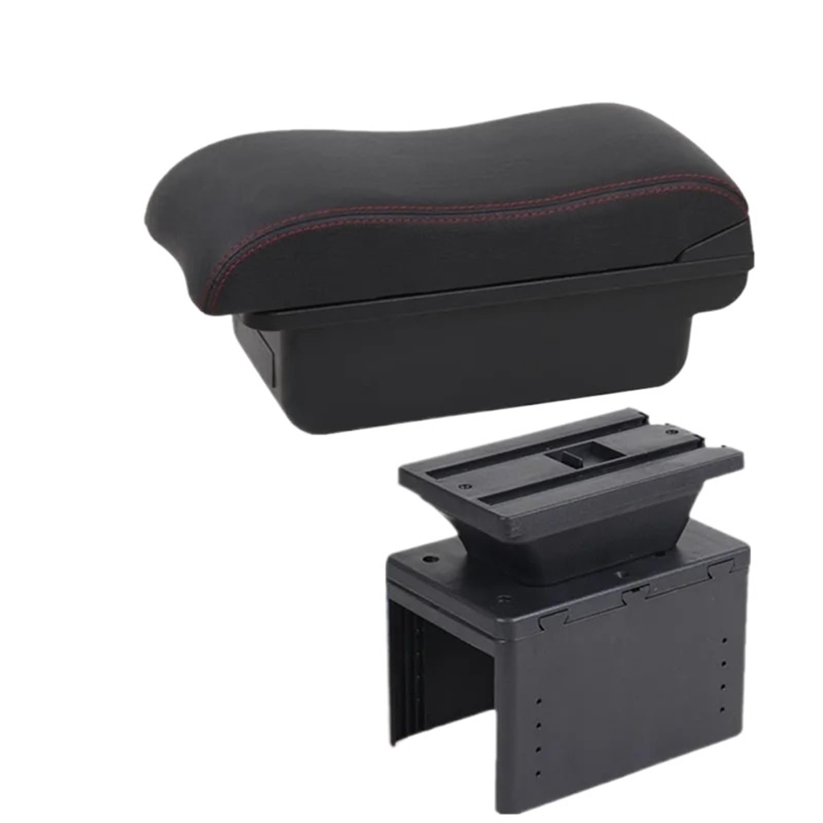 Hguvsjd Armrest Box For Fita For 500L SI Armrest Center Console Storage Box Retrofit Parts Accessories Car Armrests(A Black red NO USB)