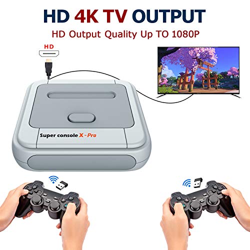 Kinhank Retro Game Console 64GB, Super Console X PRO Built-in 45,000+ Games, Video Game Console Systems for 4K TV HD/AV Output, Dual Systems (64G) - Thumbnail 4