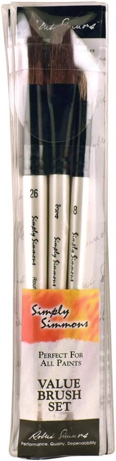 Robert Simmons Simply Simmons Value Brush Sets Wash and Dry Set Set of 3