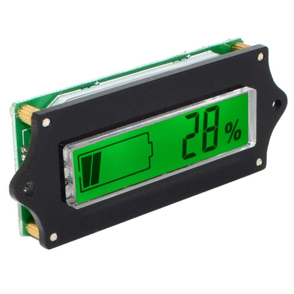 Misuratore Di Capacit&agrave; E Tensione Batteria DC - Display LCD Per 12V, 24V, 36V, 48V, 60V, 72V, Impermeabile IPX7