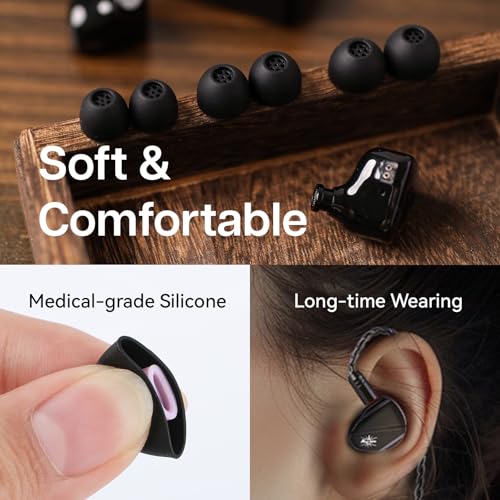 Image of Linsoul Kiwi Ears Flex Earbud Tips, Replacement Silicone IEM Tips, 3 Pairs, S /M /L Size, for KZ ZS10 Pro 2, SuperMix 4,Hype4,Orchestra Lite, Cadenza Wired /Wireless Earphones（Random Colors）