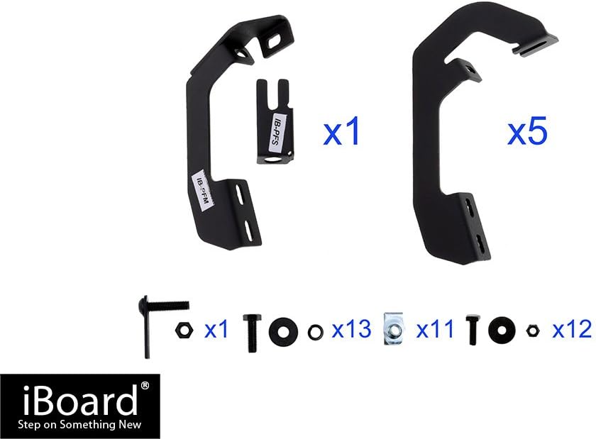 Eboard Running Board 5" Black Fits 2007-2018 Chevy Silverado/GMC Sierra Double Cab/Extended Cab (Nerf Bar | Side Steps | Side Bars)