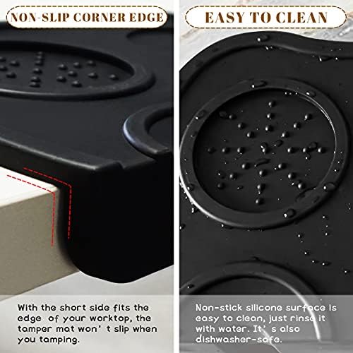 Coffee Tamper Mat Silicone Espresso Tamping Pad Rubber Black Tampering Station Barista Accessrioes for Portafilter 21x14cm
