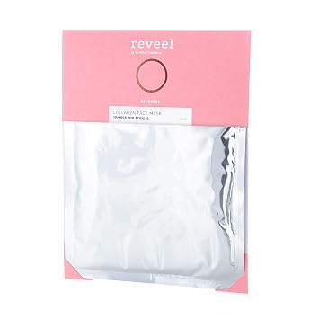 Collagen Face Mask by reveel - Facial Mask sheet with collagen for a soother & smoother skin Collagen Mask to reduce fine lines & wrinkles for Women and Men